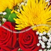 Букет из 15 красных роз и хризантемы - Рубиновое сияние 3